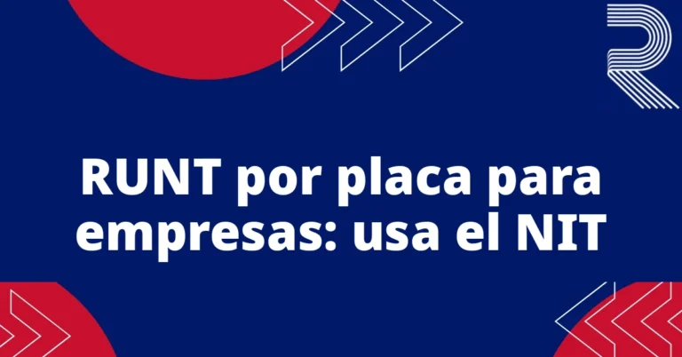 RUNT por placa para empresas: usa el NIT