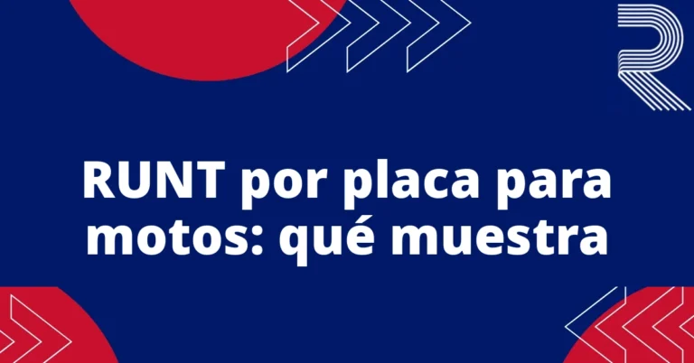 RUNT por placa para motos: qué muestra