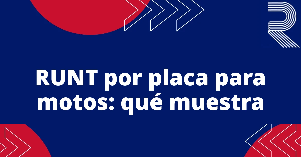 RUNT por placa para motos: qué muestra